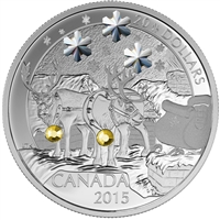 2015 Canada $20 Holiday Reindeer Fine Silver Coin