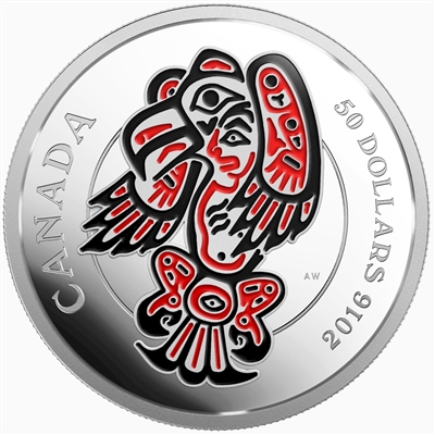 2016 Canada $50 Mythical Realms of the Haida - Eagle 5oz. Silver (No Tax)