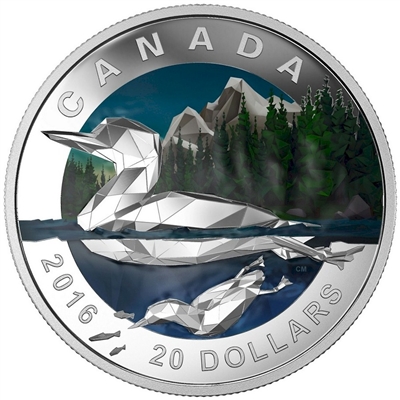 2016 Canada $20 Geometry In Art - The Loon Fine Silver (No Tax)