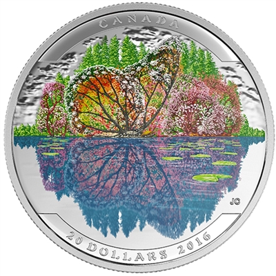 RDC 2016 Canada $20 Landscape Illusion: The Butterfly Fine Silver (No Tax) golden toning