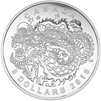 2016 Canada $8 Dragon Dance Fine Silver Coin (TAX Exempt)