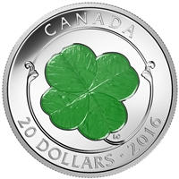 2016 Canada $20 Four-Leaf Clover Fine Silver Coin (TAX Exempt)
