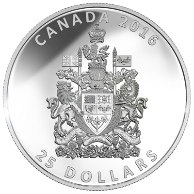 RDC 2016 Canada $25 Piedfort - Canadian Coat of Arms (No Tax) Impaired