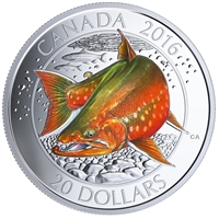 2016 $20 Canadian Salmonids - Arctic Char (#2) Fine Silver (No Tax)
