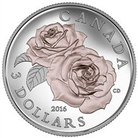 2016 Canada $3 Queen Elizabeth Rose Fine Silver (No Tax)