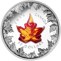 2016 Canada $50 Autumn Radiance with Murano Maple Leaf 5oz. Silver