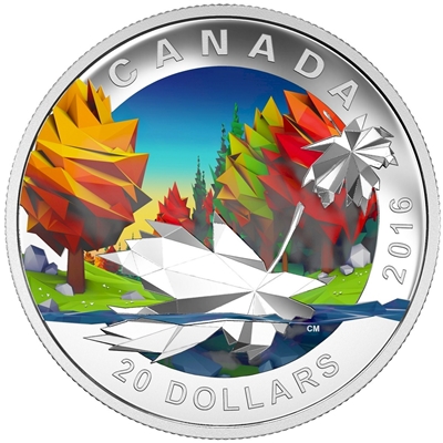 2016 Canada $20 Geometry in Art - The Maple Leaf Fine Silver (No Tax)