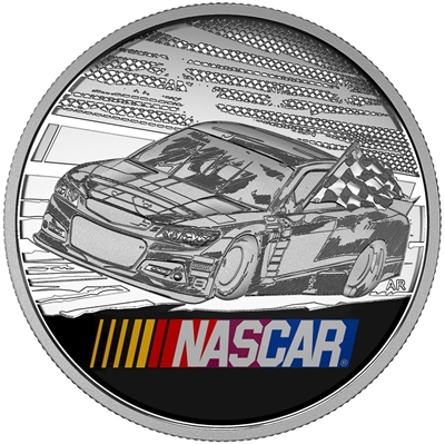 2016 Canada 1oz. NASCAR Fine Silver Medallion (Coloured) No Tax