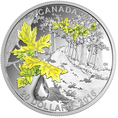 RDC 2016 Canada $20 Bigleaf Maple Jewel of the Rain Fine Silver (impaired)
