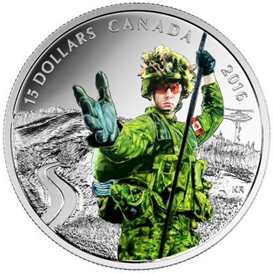 RDC 2016 Canada $15 National Heroes - Military Fine Silver (No Tax) scratched capsule