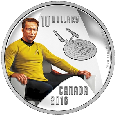2016 Canada $10 Star Trek Captain Kirk Fine Silver (No Tax)