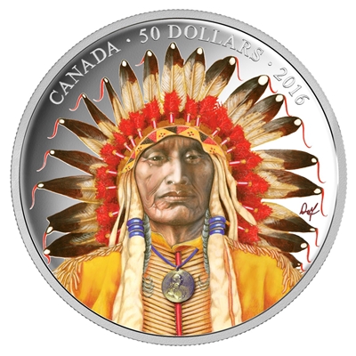 2016 Canada $50 Wanduta Portrait of a Chief 5oz. Fine Silver (No Tax)