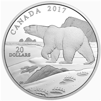 2017 Canada $20 Nature's Impressions - Polar Bear Fine Silver (No Tax)
