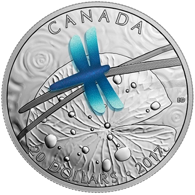 RDC 2017 Canada $20 Nature's Adornments - Dragonfly Fine Silver (scratched capsule)