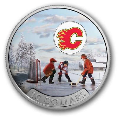 RDC 2017 Canada $10 Passion to Play - Calgary Flames Fine Silver (No Tax) Coin Scuffed
