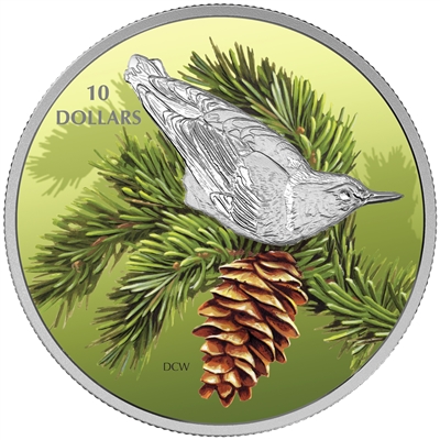2017 Canada $10 Birds Among Nature's Colours - Nuthatch (No Tax)