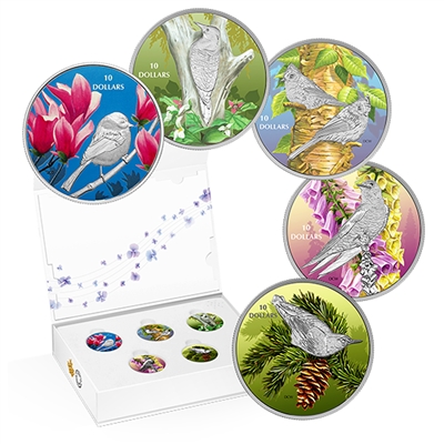 2017 Canada $10 Birds Among Nature's Colours 5-coin Silver Set with Deluxe Box (No Tax)