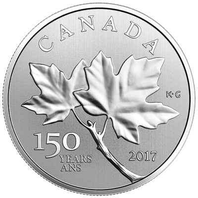 RDC 2017 Canada $10 Maple Leaves Fine Silver Coin (No Tax) scratched capsule