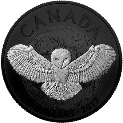 2017 Canada $20 Nocturnal By Nature - The Barn Owl Fine Silver (No Tax)