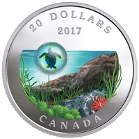 2017 Canada $20 Under the Sea - Sea Turtle Fine Silver Coin