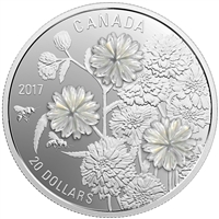 2017 Canada $20 Pearl Flowers Fine Silver