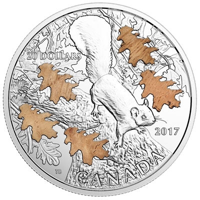 RDC 2017 Canada $20 Nutty Squirrel & The Mighty Oak Fine Silver (Impaired)