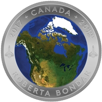 2017 $25 A View of Canada From Space Glow-in-the-Dark Silver (No Tax)