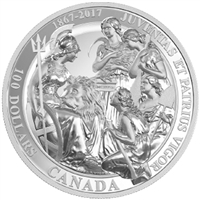 2017 $100 Canadian Confederation Medals: The 1867 10oz. Silver (No Tax)