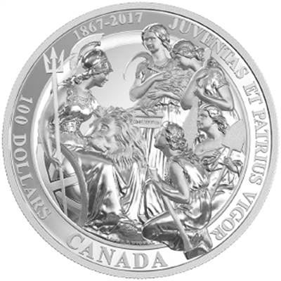 2017 $100 Canadian Confederation Medals: The 1867 10oz. Silver (No Tax)