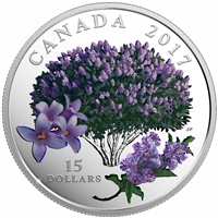 2017 Canada $15 Celebration of Spring - Lilac Blossoms Fine Silver (No Tax)
