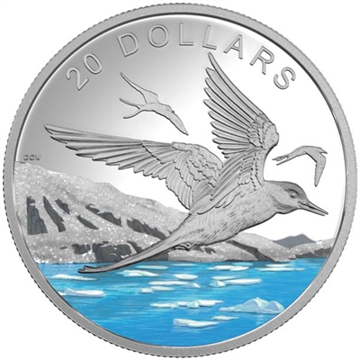 RDC 2017 Canada $20 Glistening North - Arctic Tern Fine Silver (No Tax) scratched capsule