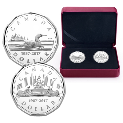 RDC 2017 Canada $1 30th Anniversary of the Loonie 2-coin (No Tax) impaired