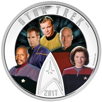 2017 Canada $30 Star Trek - Five Captains Fine Silver (No Tax)