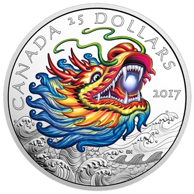 2017 Canada $25 Dragon Boat Festival Fine Silver (No Tax)