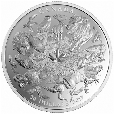 RDC 2017 $30 Flora and Fauna of Canada Fine Silver (No Tax) scratched capsule