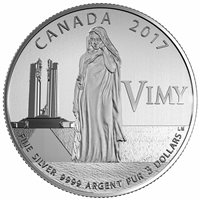 2017 Canada $3 100th Anniversary of the Battle of Vimy Ridge Fine Silver (No Tax)