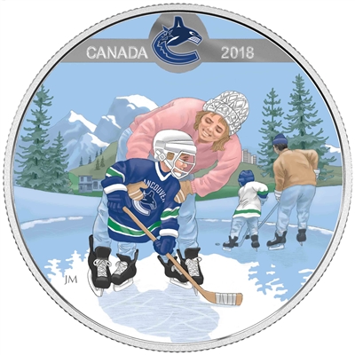 2018 Canada $10 Learning to Play - Vancouver Canucks Fine Silver (No Tax)