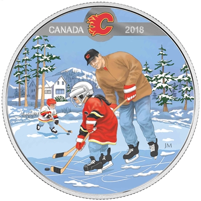 2018 Canada $10 Learning to Play - Calgary Flames - Fine Silver (No Tax)