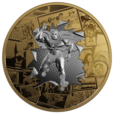 2017 Canada $50 DC Comics Originals - All Star Comics 3oz. Gold Plated Silver (No Tax)