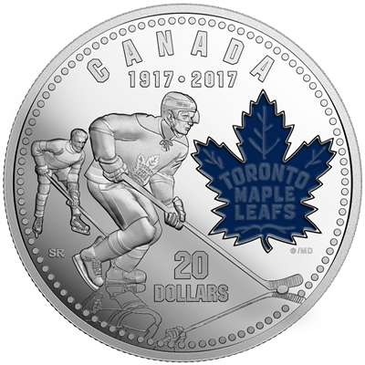 2017 Canada $20 100th Anniversary of the Toronto Maple Leafs Fine Silver (No Tax)