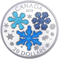 RDC 2018 Canada $20 Ice Crystals Fine Silver Coin (No Tax) toning