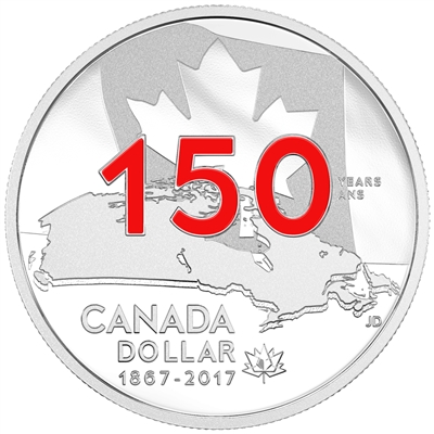 2017 Canada Red Enameled SE Proof Silver Dollar Our Home & Native Land (No Tax)