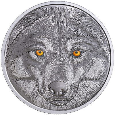2017 Canada $15 In The Eyes of the Wolf Fine Silver (No Tax)