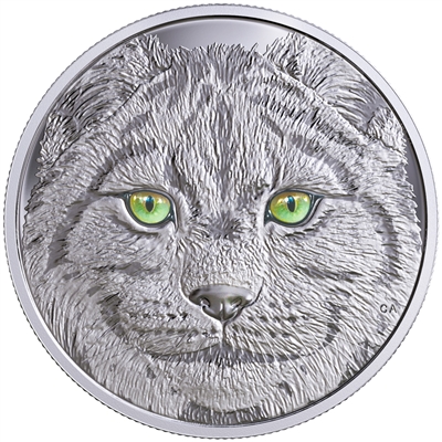 RDC 2017 Canada $15 In The Eyes of the Lynx Fine Silver (No Tax) Capsule Scuffed