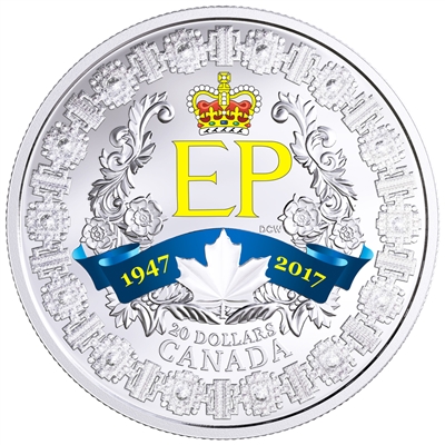 RDC 2017 Canada $20 A Platinum Celebration Fine Silver (No Tax) scratched capsule