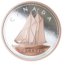 2018 Canada 10-cent Big Coin Rose-Gold Plated 5oz. Fine Silver (No Tax)