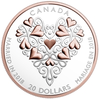 2018 Canada $20 Best Wishes on Your Wedding Day Silver Coin (TAX Exempt)