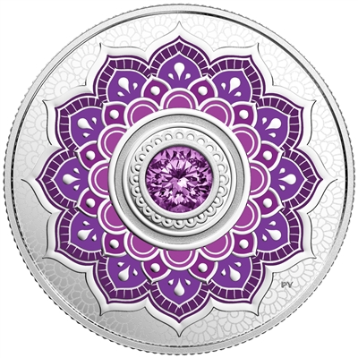 2018 Canada $5 Birthstone - February Fine Silver with Swarovski Crystal
