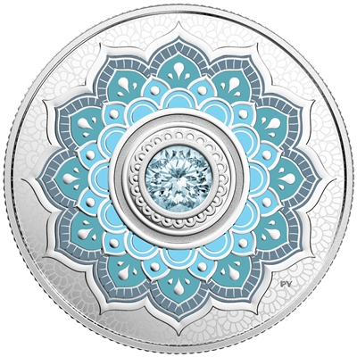 2018 Canada $5 Birthstone - March Fine Silver with Swarovski Crystal