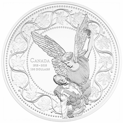 2018 Canada $100 100th Anniversary of WWI Armistice - Angel of Victory 10oz. (No Tax)